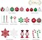Christmas Ornaments Set, 108Ct Candy Cane Red Green White Shatterproof Christmas Tree Decorations Ball Ornaments Bulk, Decorative Hanging Ornaments for Xmas Trees Holiday Party Decor